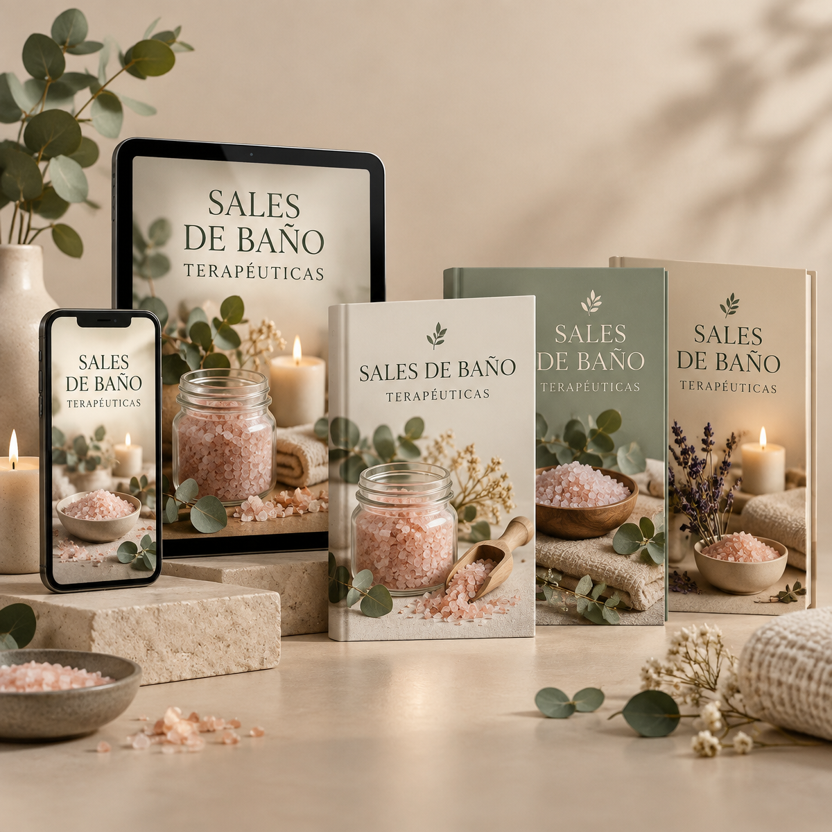 Materiales del curso de sales de baño terapéuticas